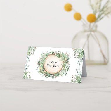 Rustic Greenery Botanical Forest Neutral Shower Place Invitations