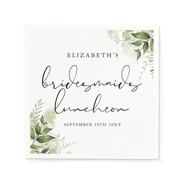 Rustic Greenery Elegant Bridesmaids Luncheon Napkins