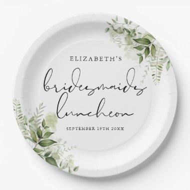 Rustic Greenery Elegant Bridesmaids Luncheon Paper Plates