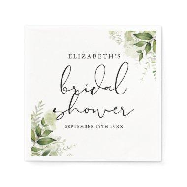 Rustic Greenery Elegant Script  Napkins