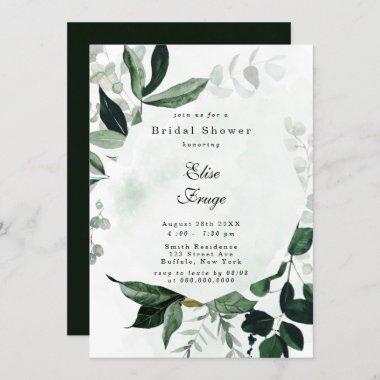 Rustic Greenery Eucalyptus Bridal Shower Invitations