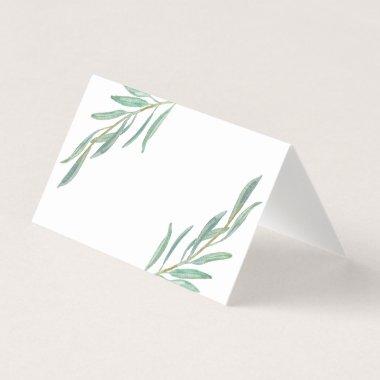 Rustic Greenery Folded Place Invitations