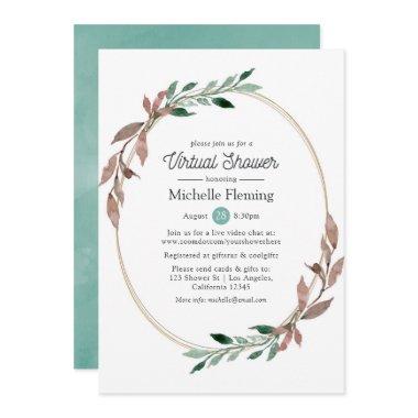 Rustic Greenery Virtual Baby or Bridal Shower Invitations