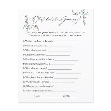 Rustic Greenery Winter  Game