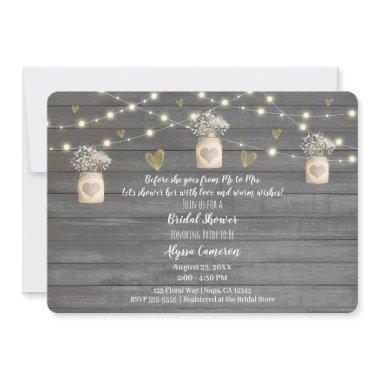 Rustic Grey Wood Lights & Mason Jar