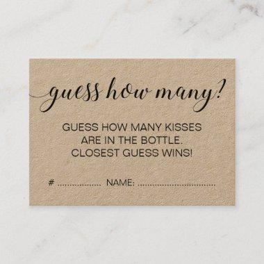Rustic Guess How Many Bridal Shower Game Business Invitations