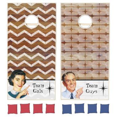 Rustic Guys & Gals vintage cornhole set