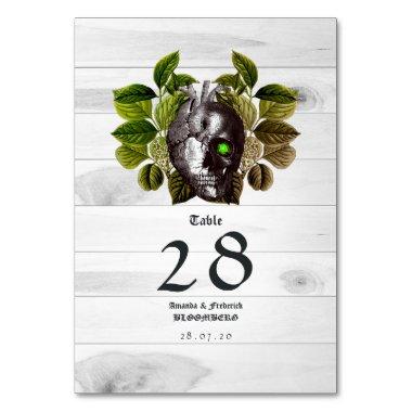 Rustic Halloween Wedding Table Number