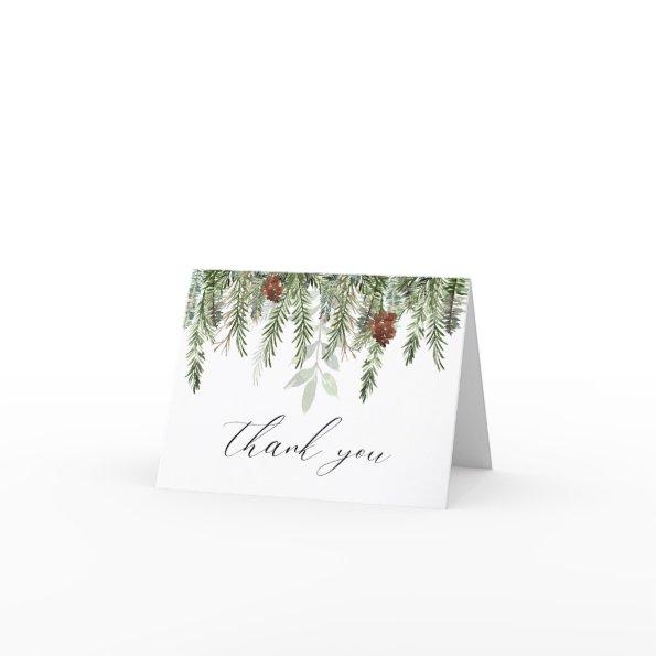 Rustic holidays pine tree acorns Thank You