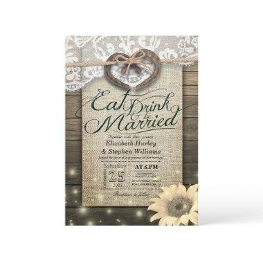 Rustic Horseshoe Lace EAT Drink Be Married Wedding