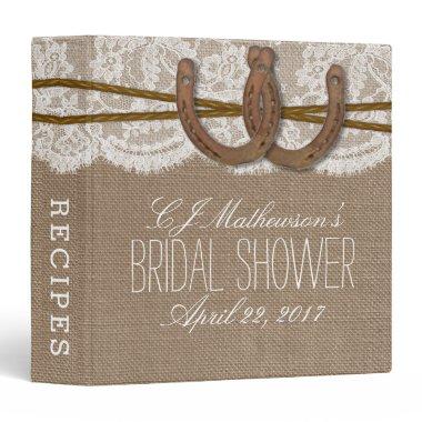 Rustic Horseshoes Bridal Shower Recipe Binder