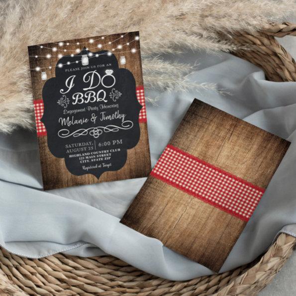 Rustic I Do BBQ Country Engagement Invitations
