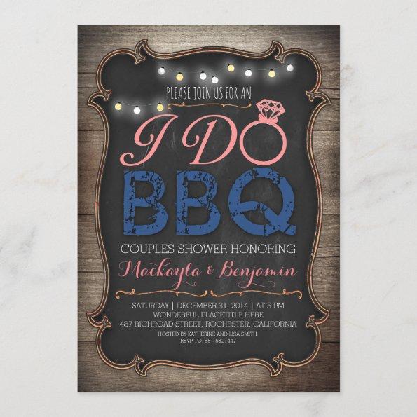 rustic I do BBQ couples shower Invitations