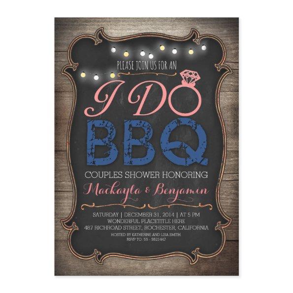 rustic I do BBQ couples shower Invitations