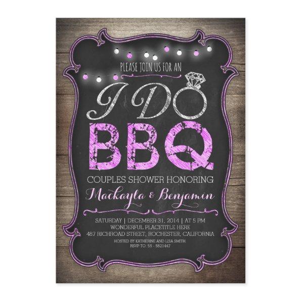 rustic I do BBQ couples shower Invitations