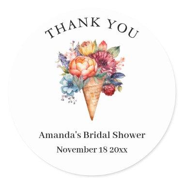 Rustic Ice Cream  Classic Round Sticker