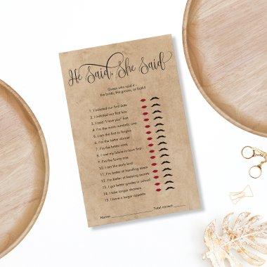 Rustic Kraft He Said She Said  Game