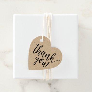 Rustic Kraft Heart Bridal Shower Thank You Script Favor Tags