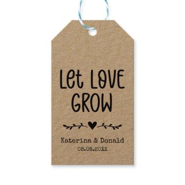 Rustic Kraft Let Love Grow Seed Wedding Gift Tags