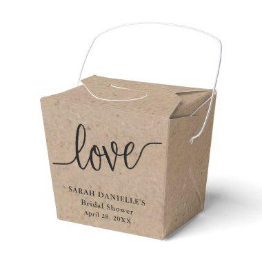 Rustic Kraft Love Custom Take Out Favor Boxes