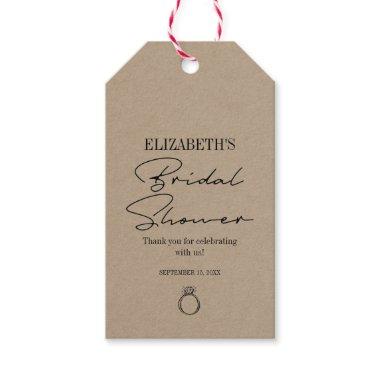 Rustic Kraft Modern Script  Gift Tags