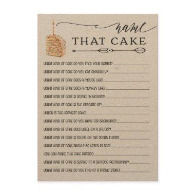 Rustic Kraft Name That Cake  Game Enclosure