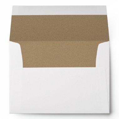 Rustic Kraft Paper Lined Wedding Envelope