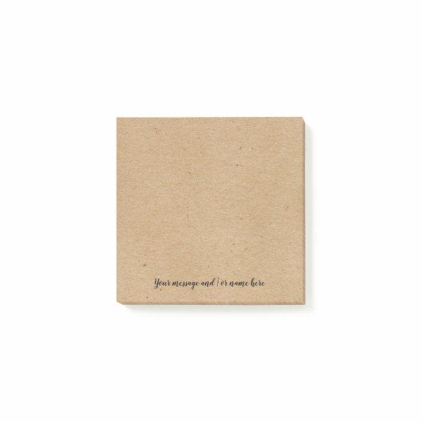 Rustic Kraft paper style personalised Post-it Notes