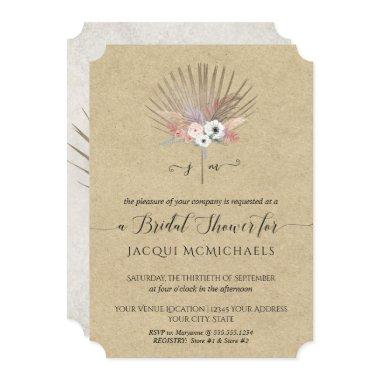 Rustic Kraft Pink Tropical Floral