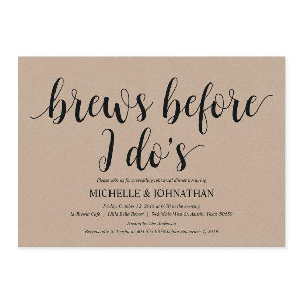 Rustic Kraft Wedding Rehearsal Dinner Invites