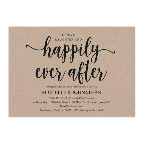 Rustic Kraft Wedding Rehearsal Dinner Invites