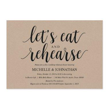 Rustic Kraft Wedding Rehearsal Dinner Invites