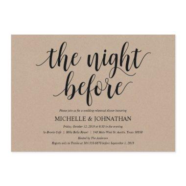 Rustic Kraft Wedding Rehearsal Dinner Invites