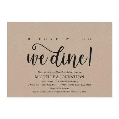 Rustic Kraft Wedding Rehearsal Dinner Invites