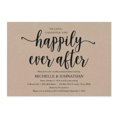 Rustic Kraft Wedding Rehearsal Dinner Invites