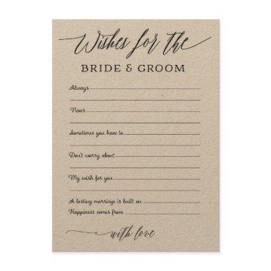 Rustic Kraft Wishes Advice for the Bride & Groom Enclosure Invitations