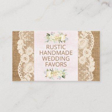 Rustic Lace And Burlap Handmade Wedding Favors Business Invitations