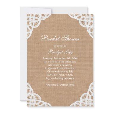 Rustic Lace & Medium Burlap  Invite