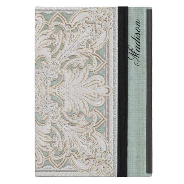 Rustic Lace w Aged Vintage Linen Country Elegance iPad Mini Case