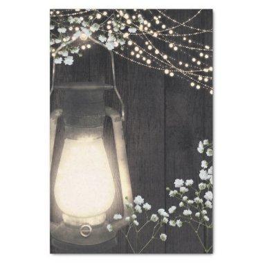 Rustic Lantern Baby's Breath & Lights Wedding Tissue Paper