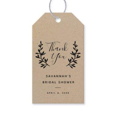 Rustic laurel Kraft  thank you Gift Tags