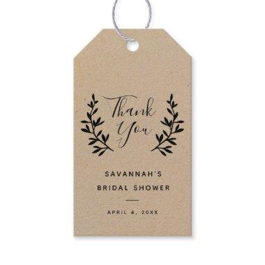 Rustic laurel Kraft bridal shower thank you Gift Tags