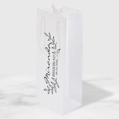 Rustic Laurels Personalized Bridesmaids Wine Gift Bag