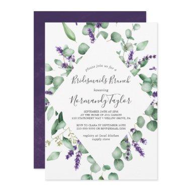 Rustic Lavender and Eucalyptus Bridesmaids Brunch Invitations