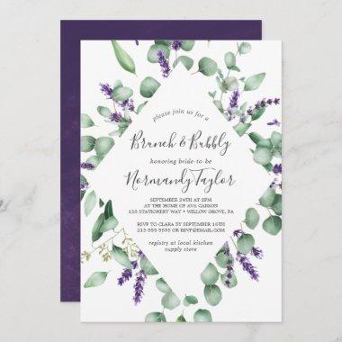 Rustic Lavender and Eucalyptus Brunch and Bubbly Invitations