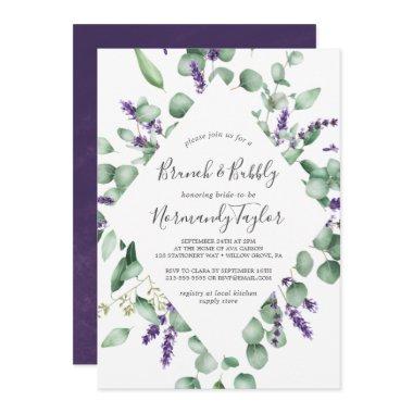 Rustic Lavender and Eucalyptus Brunch and Bubbly Invitations