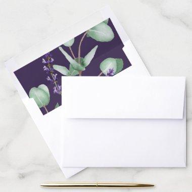 Rustic Lavender and Eucalyptus | Purple Wedding Envelope Liner