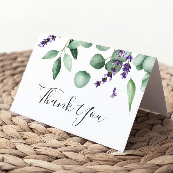 Rustic Lavender and Eucalyptus Thank You Invitations