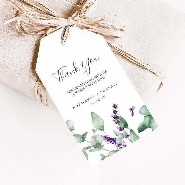 Rustic Lavender and Eucalyptus Thank You Favor Gift Tags