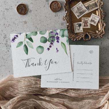 Rustic Lavender and Eucalyptus Thank You PostInvitations